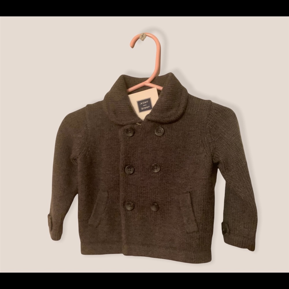 Janie and Jack baby boy Gray Cardigan size 3-6 months